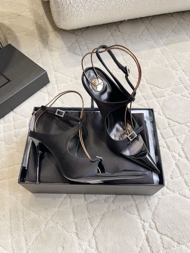 Saint Laurent in satin crepe and rhinestones Heel 10.5CM 69021-7