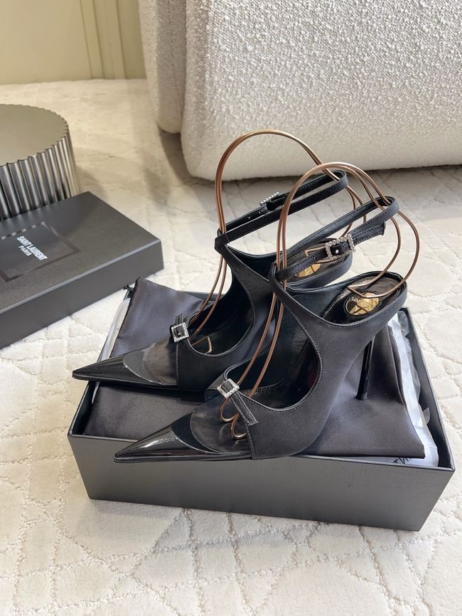 Saint Laurent in satin crepe and rhinestones Heel 10.5CM 69021-7