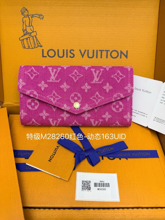 Louis Vuitton Sarah Wallet M28280 Fuchsia Denim