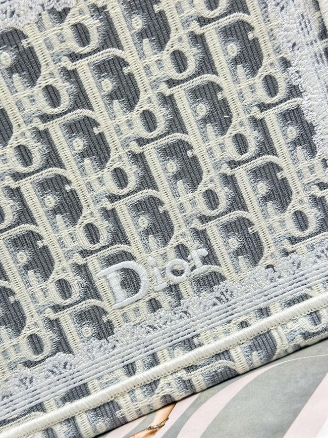 Mini Dior Book Tote with Strap Embroidery M1403PE light gray