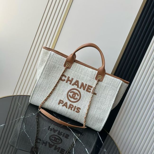 CHANEL Shopping Bag AS3251 white&Apricot