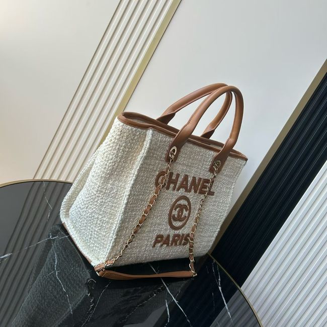 CHANEL Shopping Bag AS3257 white&Apricot