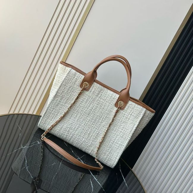 CHANEL Shopping Bag AS3257 white&Apricot