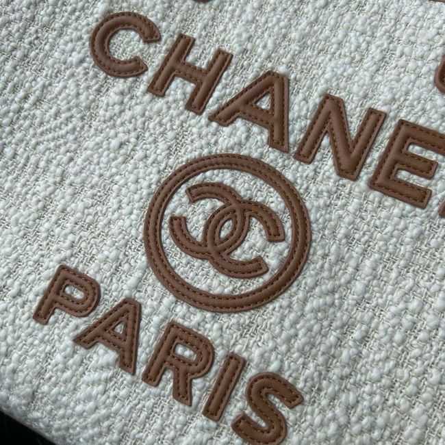 CHANEL Shopping Bag AS3257 white&Apricot