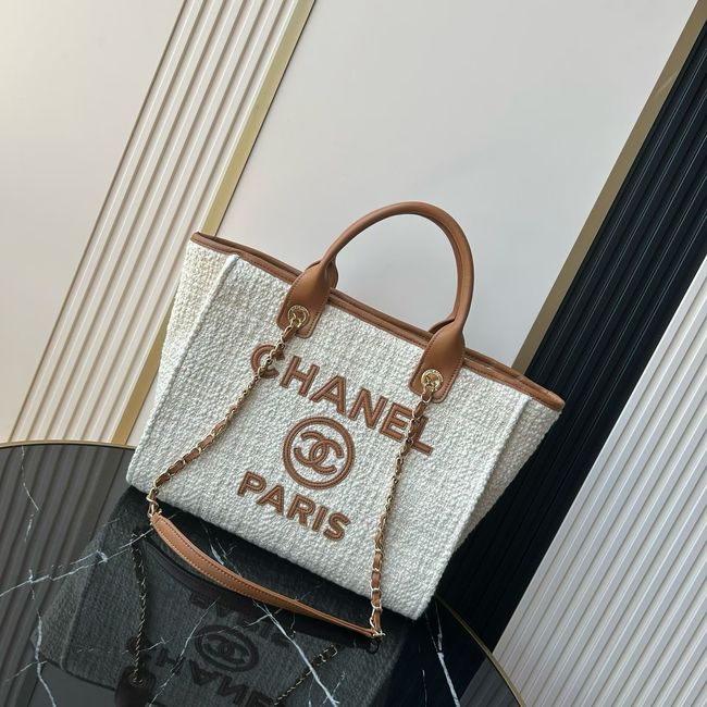 CHANEL Shopping Bag AS3257 white&Apricot