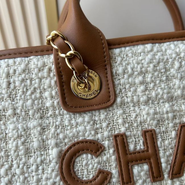 CHANEL Shopping Bag AS3257 white&Apricot