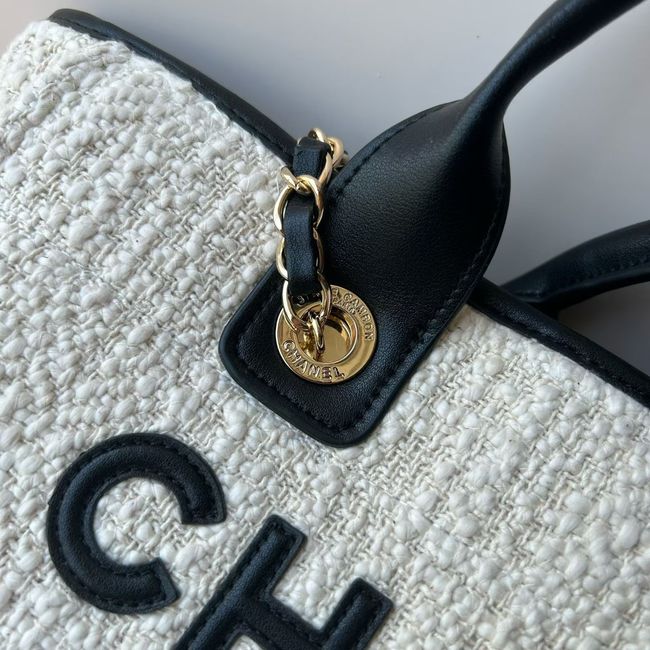 CHANEL Shopping Bag  AS3257 white&black