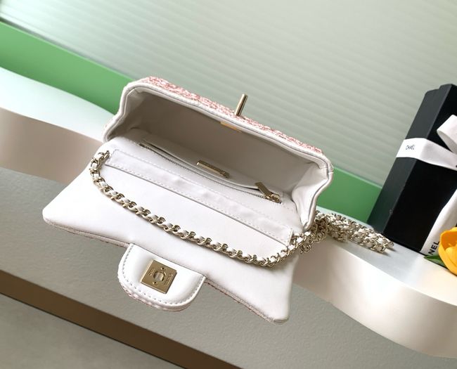 Chanel Small Flap Bag Embroidery AS4561 pink Chanel Small Flap Bag Embroidery AS4561 pink