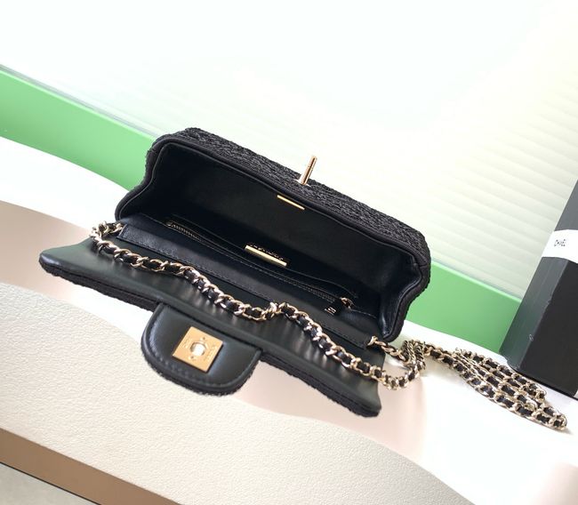 Chanel Small Flap Bag Embroidery AS4561 black