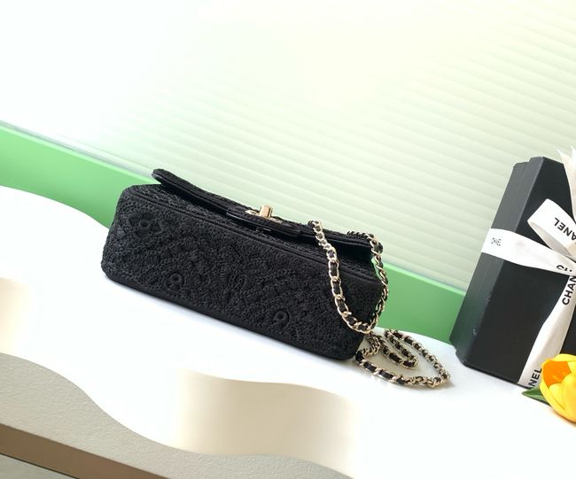 Chanel Small Flap Bag Embroidery AS4561 black
