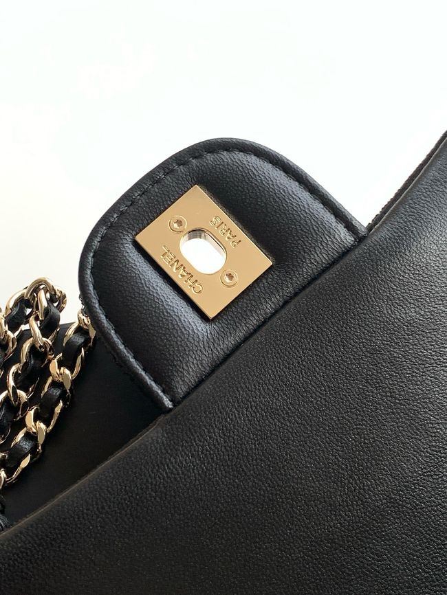 Chanel Small Flap Bag Embroidery AS4561 black