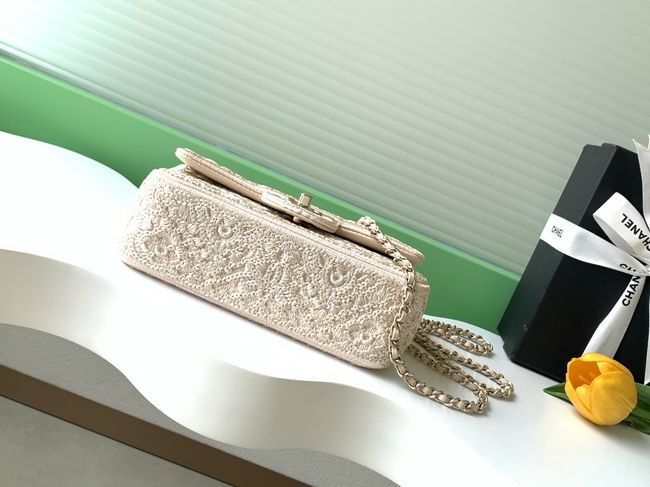 Chanel Small Flap Bag Embroidery AS4561 cream