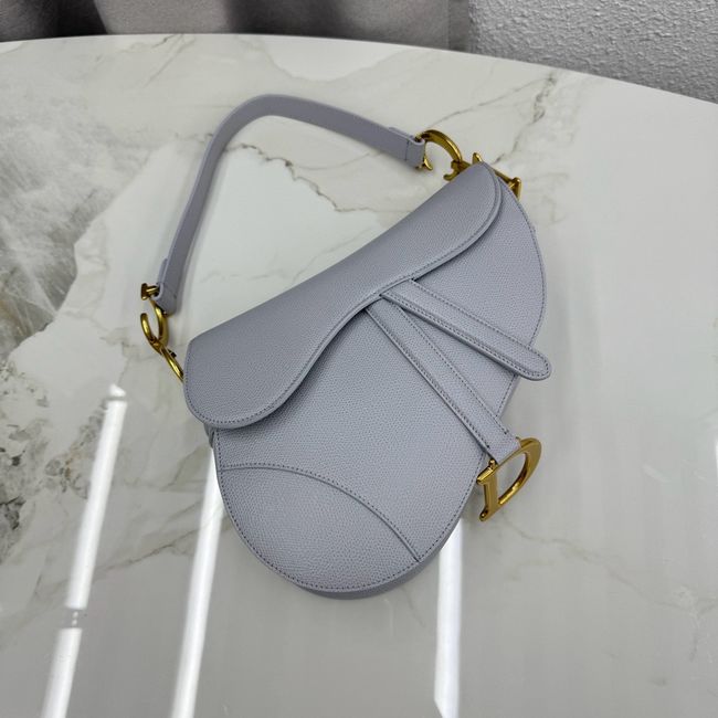 Dior Saddle Bag with Strap Saddle Grained Calfskin M0455CBAA ice blue Dior Saddle Bag with Strap Saddle Grained Calfskin M0455CBAA ice blue