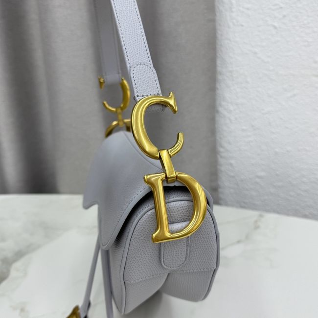 Dior Saddle Bag with Strap Saddle Grained Calfskin M0455CBAA ice blue Dior Saddle Bag with Strap Saddle Grained Calfskin M0455CBAA ice blue