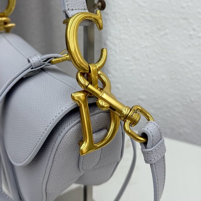 Dior Saddle Bag with Strap Saddle Grained Calfskin M0455CBAA ice blue Dior Saddle Bag with Strap Saddle Grained Calfskin M0455CBAA ice blue