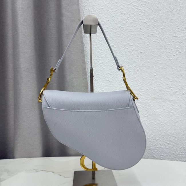 Dior Saddle Bag with Strap Saddle Grained Calfskin M0455CBAA ice blue Dior Saddle Bag with Strap Saddle Grained Calfskin M0455CBAA ice blue