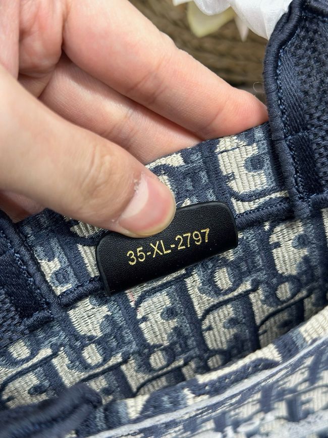 Mini Dior Book Tote with Strap Embroidery M1403PE DARK BLUE