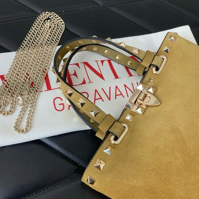 VALENTINO ROCKSTUD mini Suede leather bag SHI16 Khaki