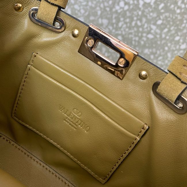 VALENTINO ROCKSTUD mini Suede leather bag SHI16 Khaki