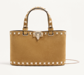 VALENTINO ROCKSTUD mini Suede leather bag SHI16 Khaki