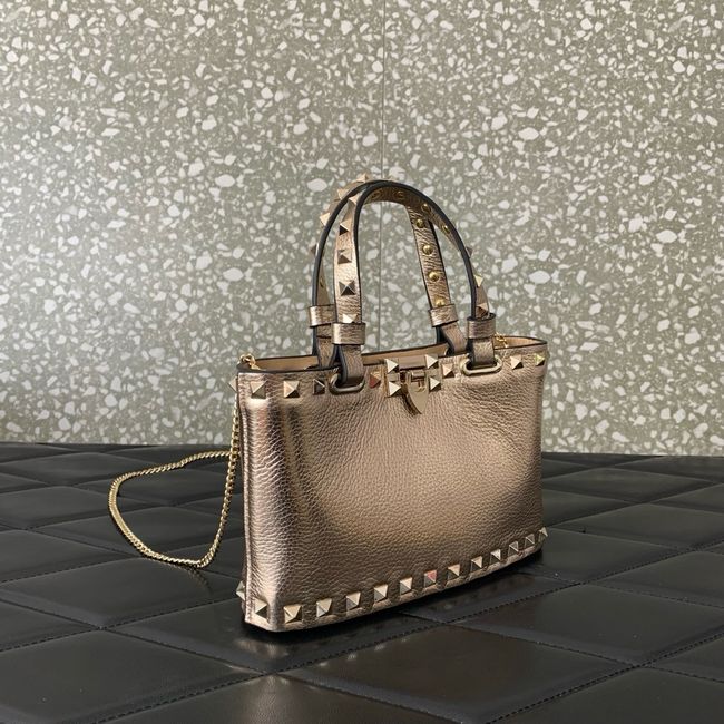 VALENTINO ROCKSTUD mini grained calfskin bag SHI16 Champagne gold VALENTINO ROCKSTUD mini grained calfskin bag SHI16 Champagne gold