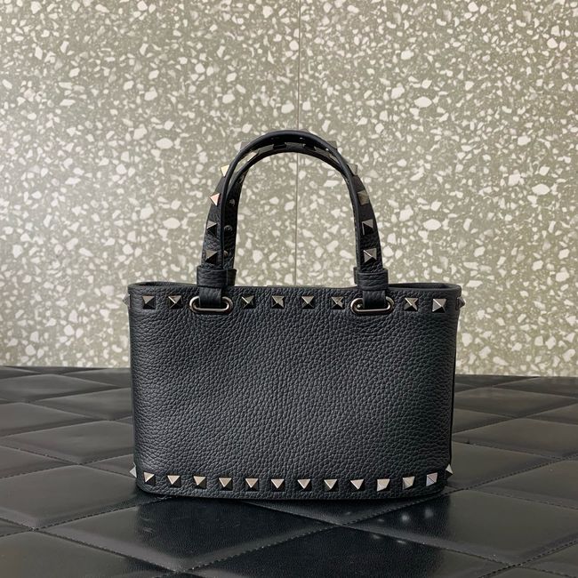VALENTINO ROCKSTUD mini grained calfskin bag SHI16 black