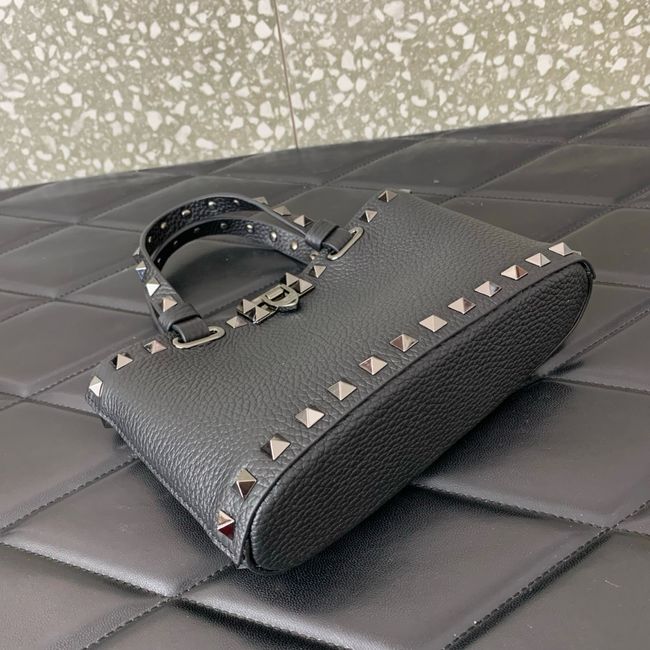 VALENTINO ROCKSTUD mini grained calfskin bag SHI16 black