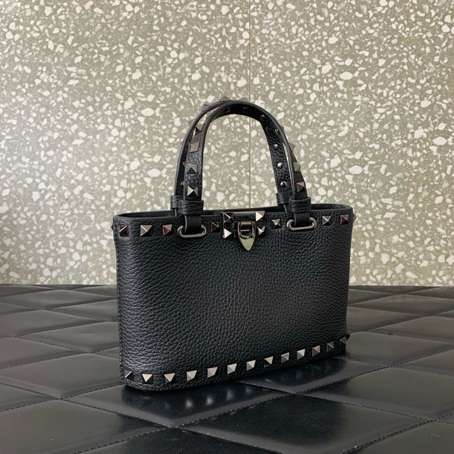 VALENTINO ROCKSTUD mini grained calfskin bag SHI16 black