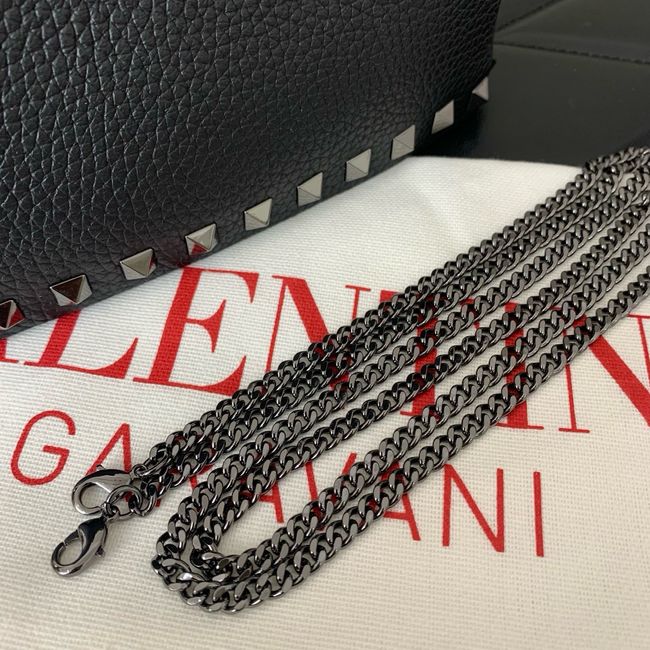 VALENTINO ROCKSTUD mini grained calfskin bag SHI16 black