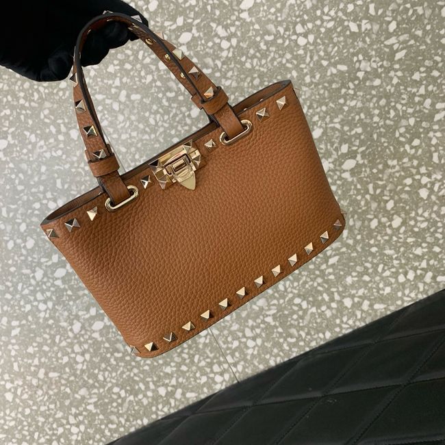 VALENTINO ROCKSTUD mini grained calfskin bag SHI16 camel VALENTINO ROCKSTUD mini grained calfskin bag SHI16 camel