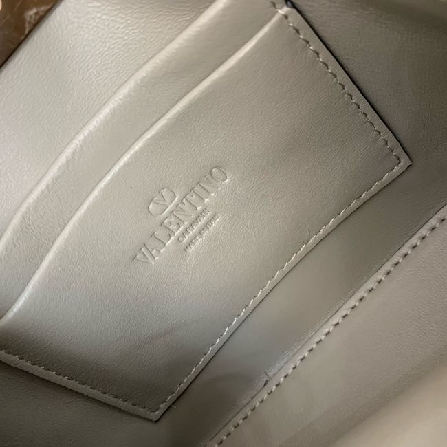 VALENTINO ROCKSTUD mini grained calfskin bag SHI16 gray VALENTINO ROCKSTUD mini grained calfskin bag SHI16 gray