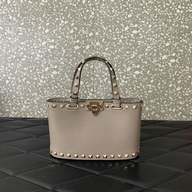 VALENTINO ROCKSTUD mini grained calfskin bag SHI16 gray