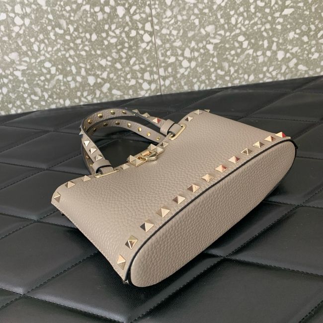 VALENTINO ROCKSTUD mini grained calfskin bag SHI16 gray VALENTINO ROCKSTUD mini grained calfskin bag SHI16 gray