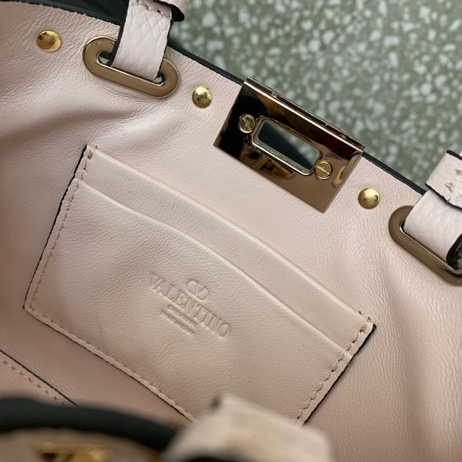 VALENTINO ROCKSTUD mini grained calfskin bag SHI16 light pink