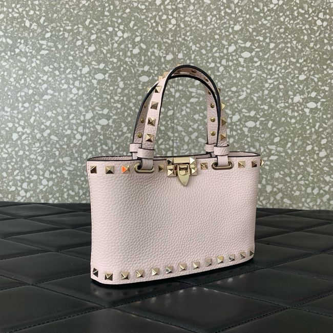 VALENTINO ROCKSTUD mini grained calfskin bag SHI16 light pink