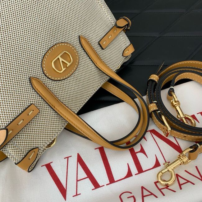 VALENTINO GARAVANI ANTIBES small Canvas leather bag WB0R20 tobacco VALENTINO GARAVANI ANTIBES small Canvas leather bag WB0R20 tobacco