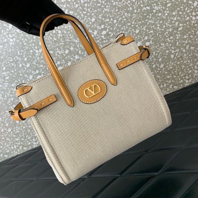 VALENTINO GARAVANI ANTIBES small Canvas leather bag WB0R20 tobacco VALENTINO GARAVANI ANTIBES small Canvas leather bag WB0R20 tobacco