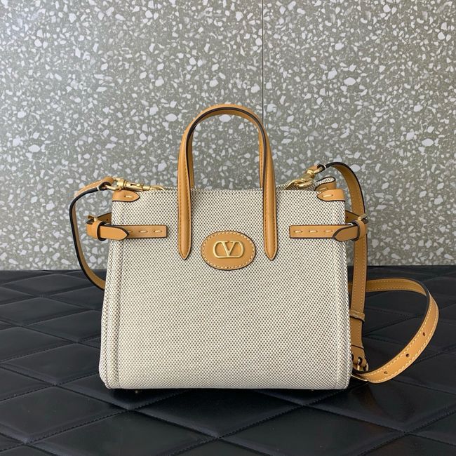 VALENTINO GARAVANI ANTIBES small Canvas leather bag WB0R20 tobacco VALENTINO GARAVANI ANTIBES small Canvas leather bag WB0R20 tobacco