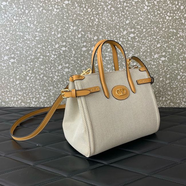VALENTINO GARAVANI ANTIBES small Canvas leather bag WB0R20 tobacco VALENTINO GARAVANI ANTIBES small Canvas leather bag WB0R20 tobacco