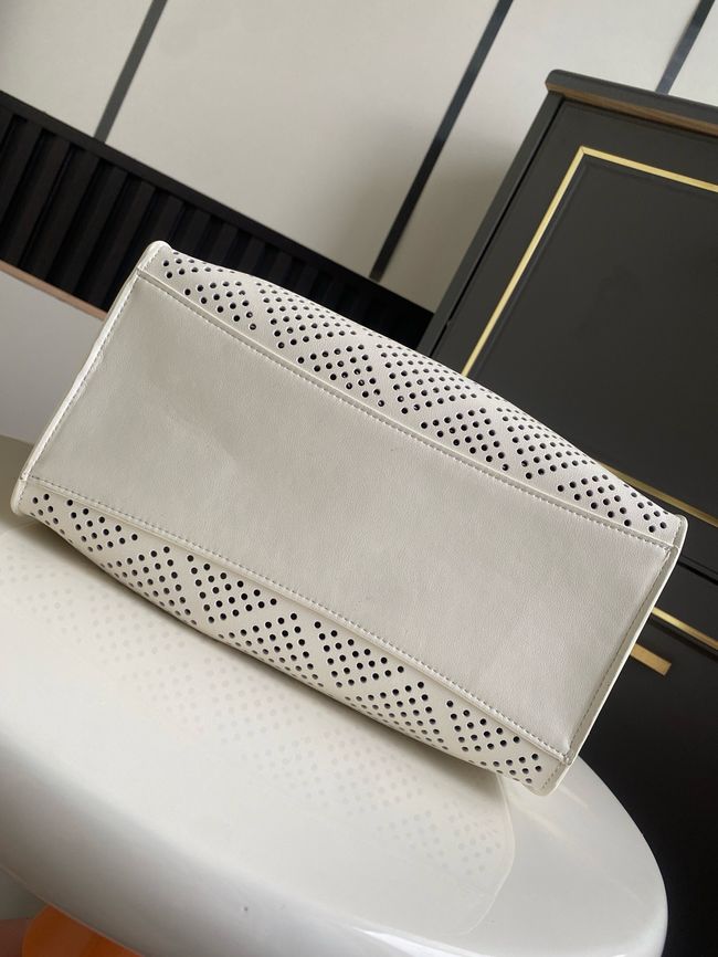 CHANEL 25 Small Handbag Perforated Calfskin AS5293 Ivory