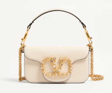 VALENTINO LOCO VLOGO SIGNATURE Small Leather bag WB0K53 ivory