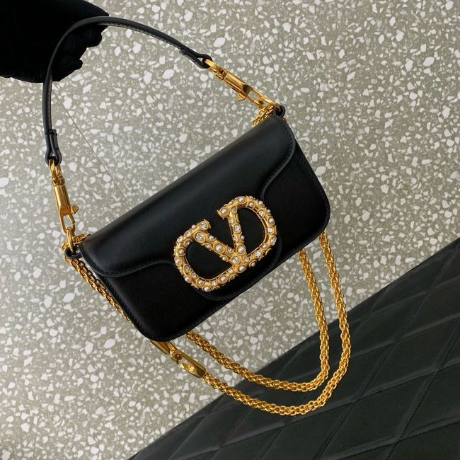 VALENTINO LOCO VLOGO SIGNATURE Small Leather bag WB0K53 BLACK VALENTINO LOCO VLOGO SIGNATURE Small Leather bag WB0K53 BLACK