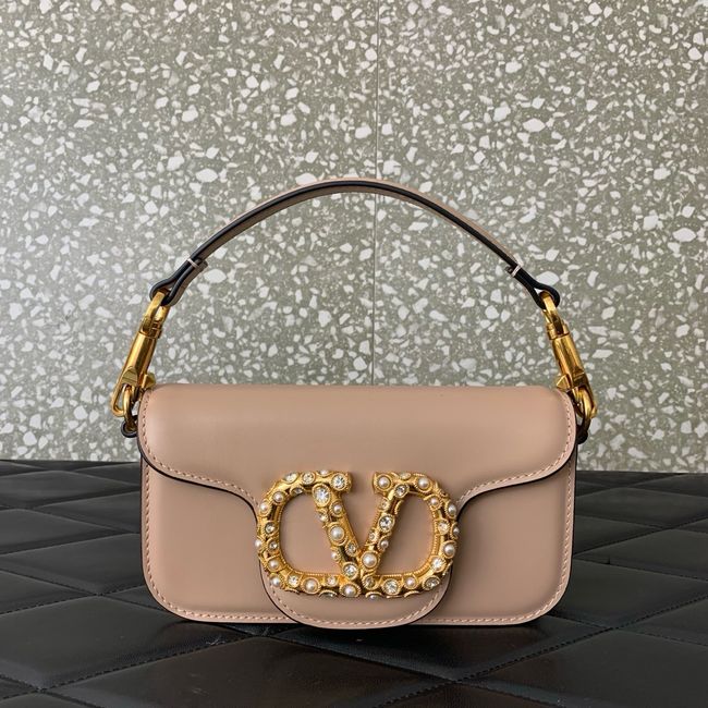 VALENTINO LOCO VLOGO SIGNATURE Small Leather bag WB0K53 PINK