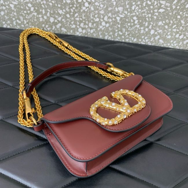 VALENTINO LOCO VLOGO SIGNATURE Small Leather bag WB0K53 burgundy VALENTINO LOCO VLOGO SIGNATURE Small Leather bag WB0K53 burgundy