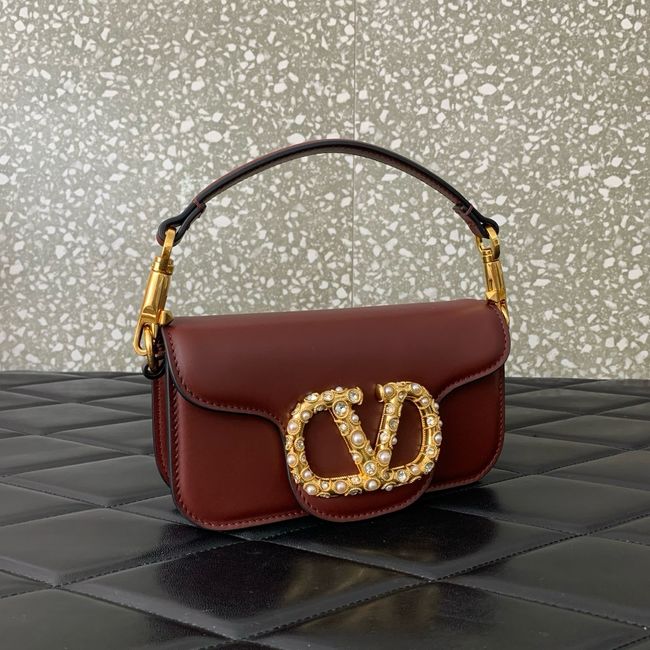 VALENTINO LOCO VLOGO SIGNATURE Small Leather bag WB0K53 burgundy VALENTINO LOCO VLOGO SIGNATURE Small Leather bag WB0K53 burgundy