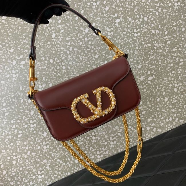 VALENTINO LOCO VLOGO SIGNATURE Small Leather bag WB0K53 burgundy VALENTINO LOCO VLOGO SIGNATURE Small Leather bag WB0K53 burgundy