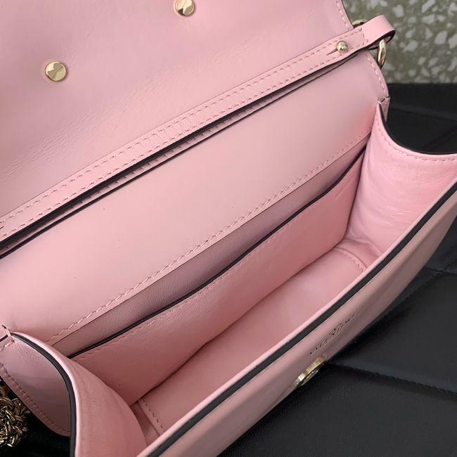 VALENTINO MINI LOCO imitation crystal shoulder bag WB0K53K Cherry blossom pink VALENTINO MINI LOCO imitation crystal shoulder bag WB0K53K Cherry blossom pink