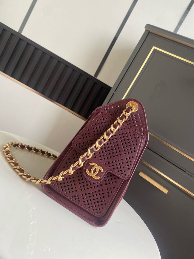 CHANEL 25 Mini Handbag AS5631 Burgundy CHANEL 25 Mini Handbag AS5631 Burgundy