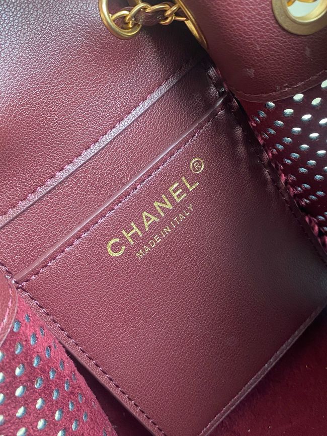 CHANEL 25 Mini Handbag AS5631 Burgundy CHANEL 25 Mini Handbag AS5631 Burgundy