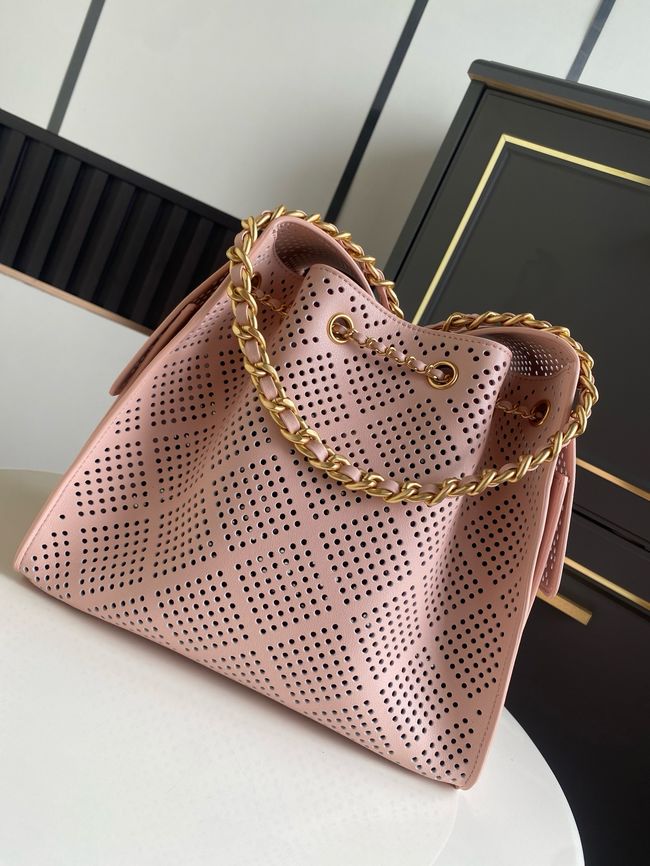 CHANEL 25 Small Handbag Perforated Calfskin AS5293 pink CHANEL 25 Small Handbag Perforated Calfskin AS5293 pink